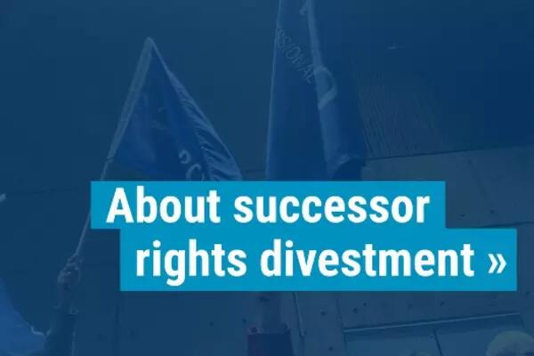 A group of AMAPCEO flags "About successor rights divestment"