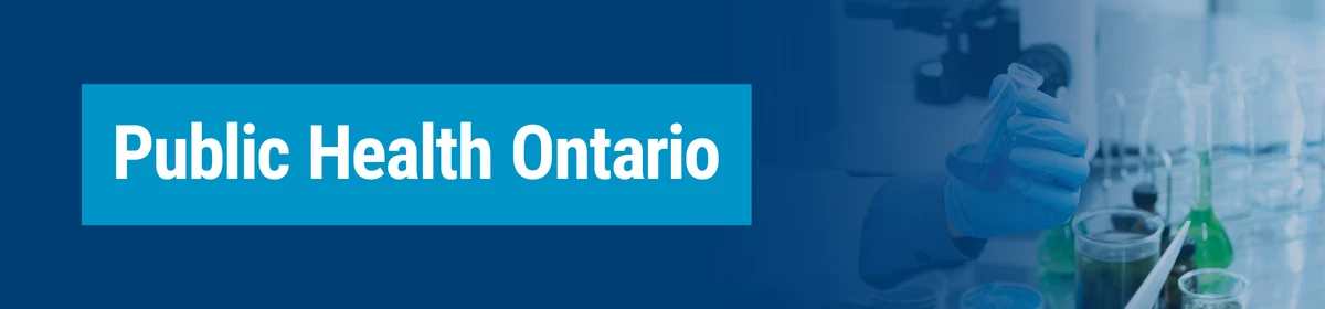 "Public Health Ontario" and image of test tubes
