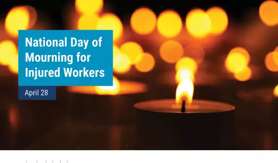 Image of candles to represent National Day of Mourning for Injured Workers - April 28