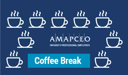 poster with coffee cups and text saying "Coffee Break"