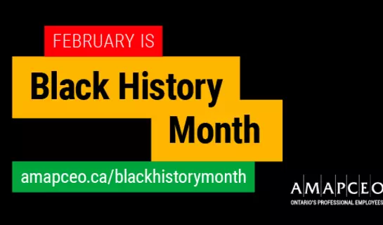 text that says, "February is Black History Month"