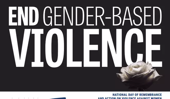 Image of banner for National Day of Remembrance and action on violence against women