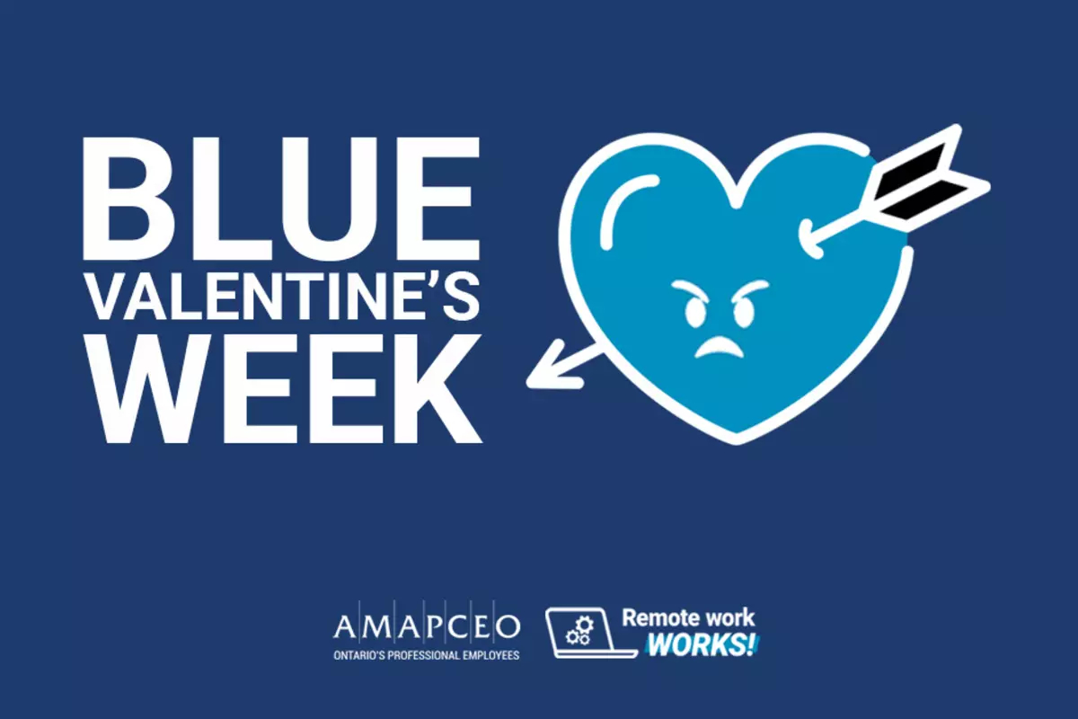 A blue heart with a frowning face and with an arrow through it