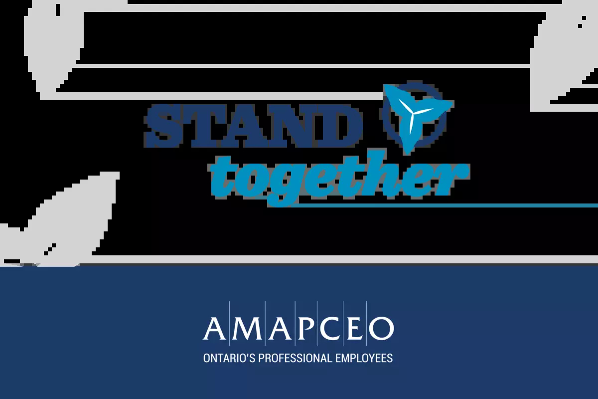 A bargaining brand image including the words "Stand together" and the AMAPCEO logo