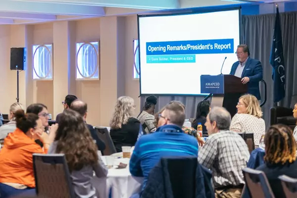AMAPCEO members listening to a presentation from President Dave Bulmer