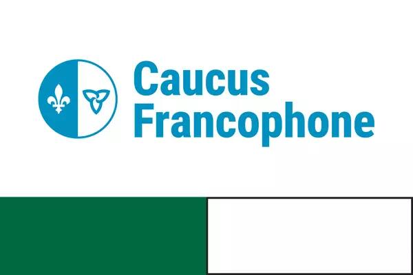 AMAPCEO Francophone Caucus Logo, which consists of a fleur-de-lis and an Ontario trillium in a circle