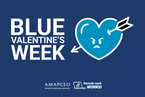 A blue heart with a frowning face and with an arrow through it