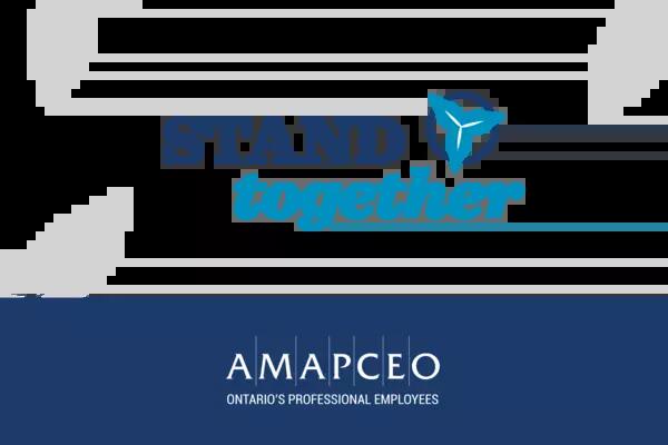 A bargaining brand image including the words "Stand together" and the AMAPCEO logo