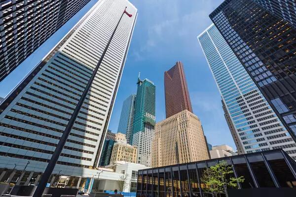 A set of office towers in Toronto's financial core.