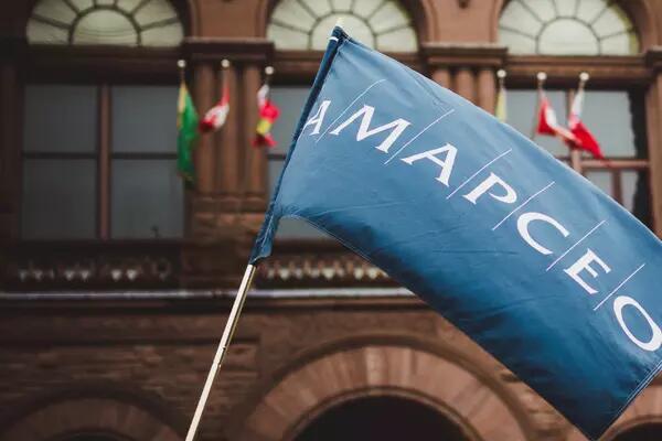 "Image of AMAPCEO flag waiving - for article "Bill 124 remedy continues to inch forward; public sector unions await appeal results"