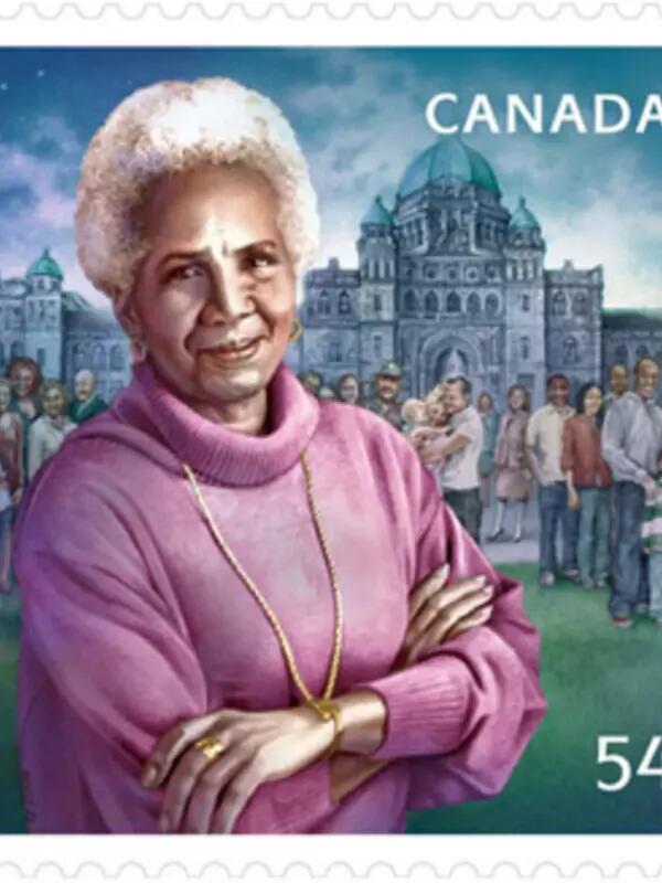 photo of Rosemary Brown on a Canadian stamp