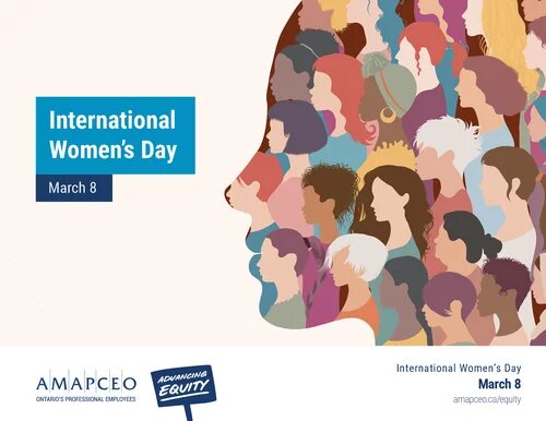 Banner for AMAPCEO website - International Women's Day - March 8