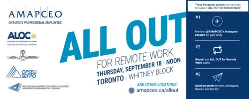 Banner for ALL OUT for Remote Work banner - 3 actions for IG
