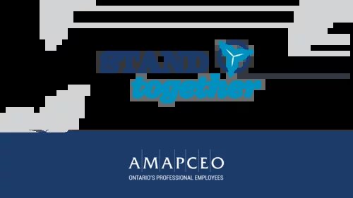 A bargaining brand image including the words "Stand together" and the AMAPCEO logo