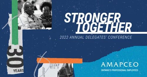 AMAPCEO 2022 Annual Delegates Conference graphic "Stronger together"
