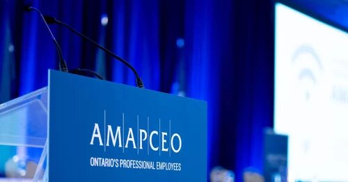 Image of AMAPCEO signage on a podium (to represent Board of Directors changes)