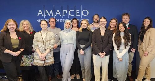 Image of interns from Ontario Legislative Intern Programme (OLIP) at AMAPCEO office
