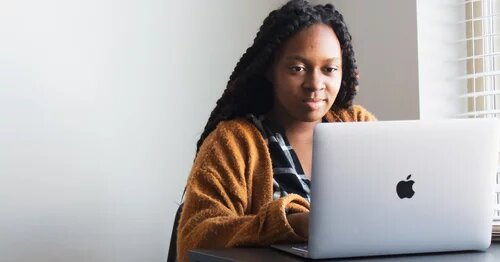 person working on a laptop