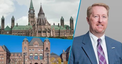 Composite photo of Dave Bulmer, and the Queen's Park and Parliament buildings