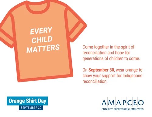 image of orange t-shirt that says "Every Child Matters"