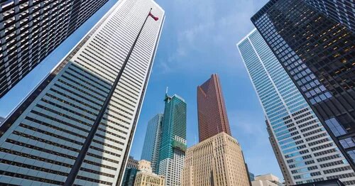 Image of buildings in downtown Toronto. This is a banner card for Invest Ontario Bargaining Unit