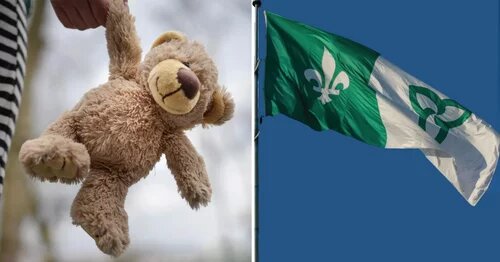 Image of teddy bear and Francophone flag - representing bargaining units: Ontario Ombudsman - Children & Youth unit and Ontario Ombudsman French Language Services Unit
