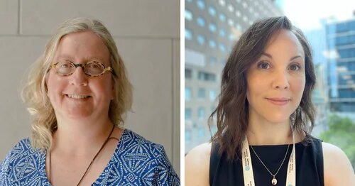 Image of Ontario Health Bargaining Team members - Kristen McMartin and Alexis Schaink