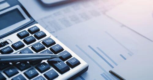 Image of calculator and spreadsheet