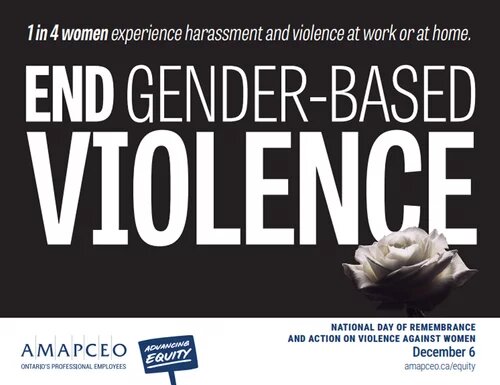 Image of banner for National Day of Remembrance and action on violence against women