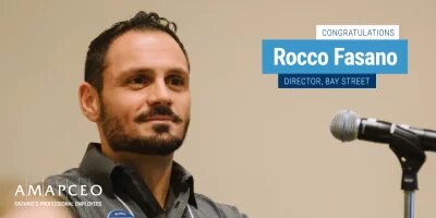 Image congratulating Rocco Fasano, elected District Director.