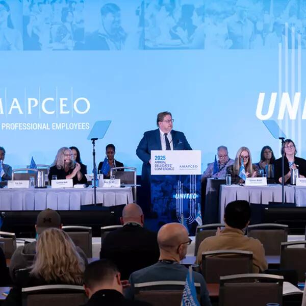 Image of AMAPCEO Board of Directors on stage at the 2025 Annual Delegates' Conference