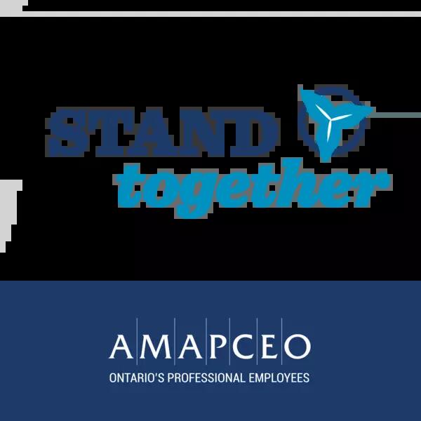 A bargaining brand image including the words "Stand together" and the AMAPCEO logo