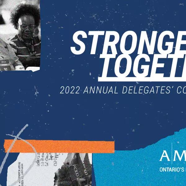 AMAPCEO 2022 Annual Delegates Conference graphic "Stronger together"
