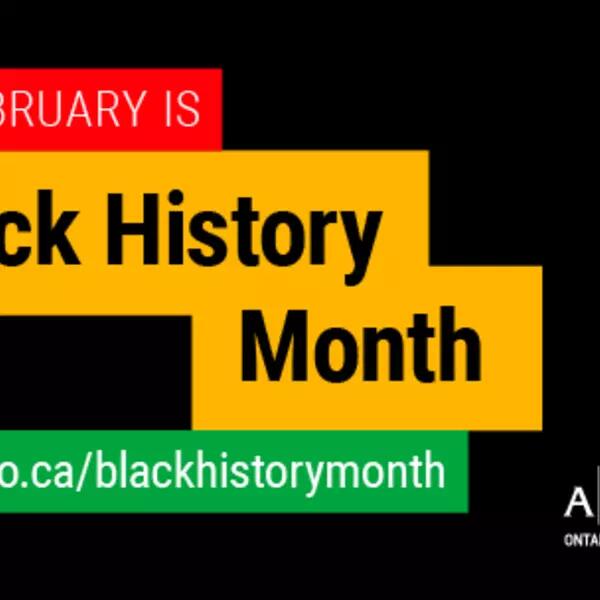 text that says, "February is Black History Month"