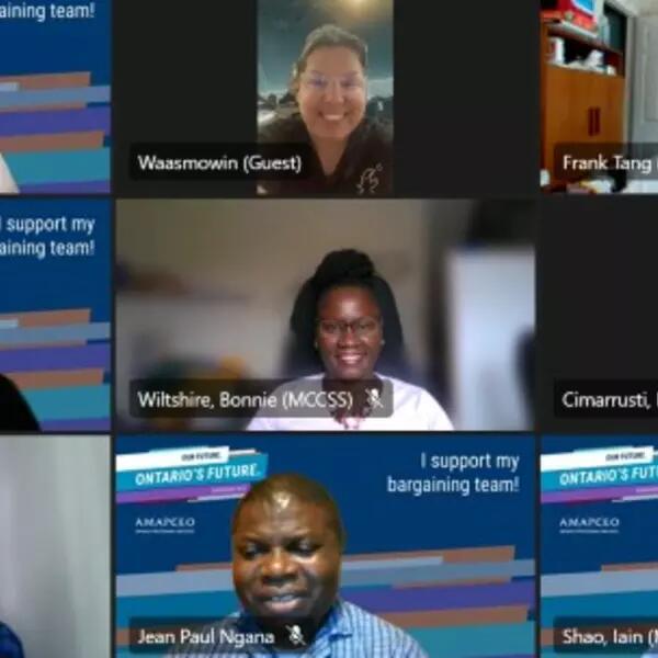 image of AMAPCEO members on a zoom video call