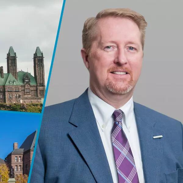 Composite photo of Dave Bulmer, and the Queen's Park and Parliament buildings