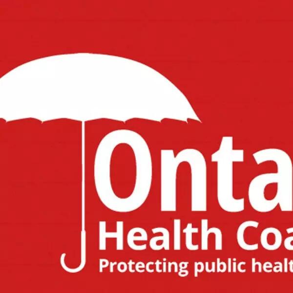 Ontario Health Coalition umbrella logo "Protecting public healthcare for all"