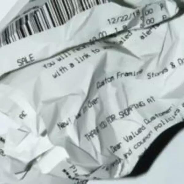 image of a crumpled receipt