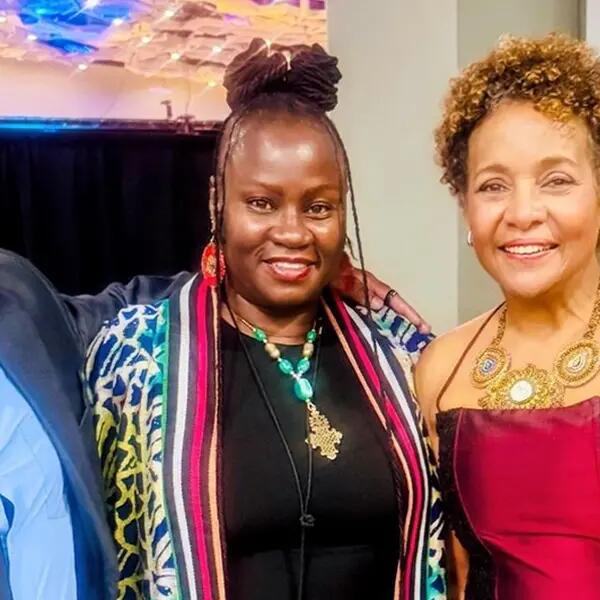 Image of AMAPCEO Black Caucus Chair Colt Saint-Baptiste and Vice-Chair Bonnie Wiltshire with former Governor General Michaëlle Jean at the 2026 National Black Canadians Summit 