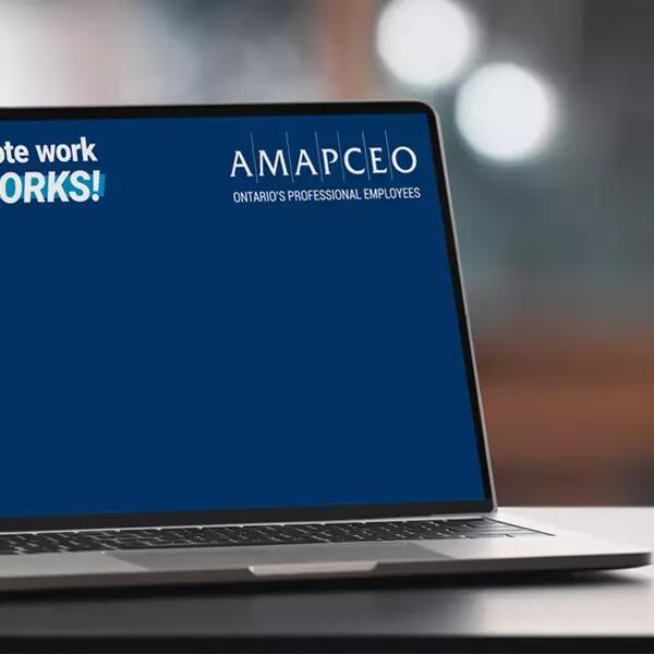 Image of laptop with Remote work Works virtual background