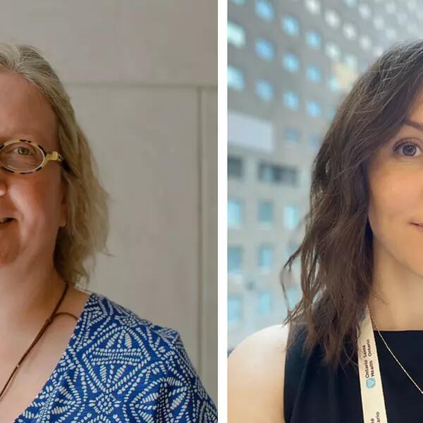Image of Ontario Health Bargaining Team members - Kristen McMartin and Alexis Schaink