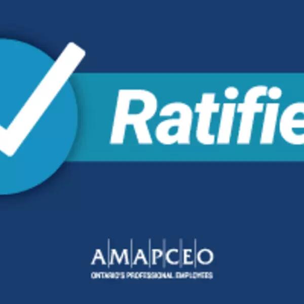 A checkmark and the word "Ratified"
