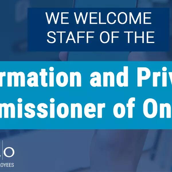 Image of banner welcoming staff of the Information and Privacy Commissioner of Ontario